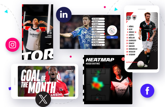 Football social media posts and content examples from different clubs, leagues, and teams.